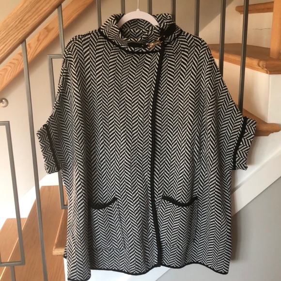 Apt. 9 Jackets & Blazers - Apt. 9 Black & White Boxy Wrap Sweater OS NWT